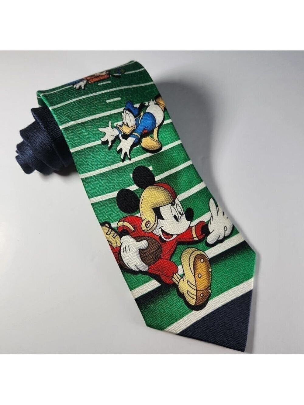 Mickey Mouse Football Necktie Men's 100% Silk Tie Made in Korea Mickey &… Co